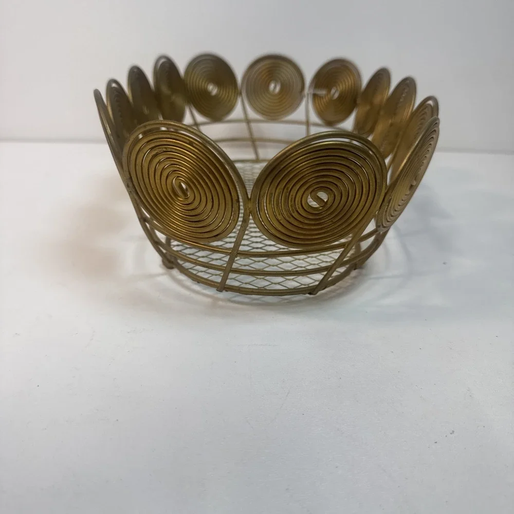Retro Atomic Coiled Wire Basket‎ Bread Rolls Letters Desk Organizer MCM
